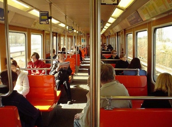 "Helsinki Metro train interior" by Lussmu (Wikimedia Commons, CC BY 2.0) 